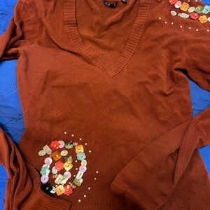 Embellished Rust Sweater